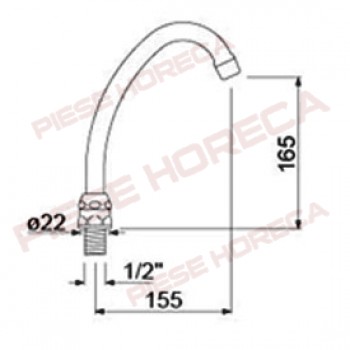 Pipa lavoar pentru robinet / baterie cu actionare la picior